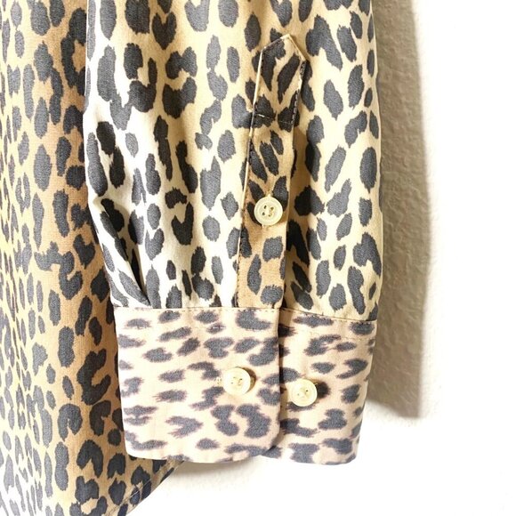Chico's Modal Cheetah Print Button Up Long Sleeve Animal Print Tan Women’s Sz XL - Picture 8 of 12